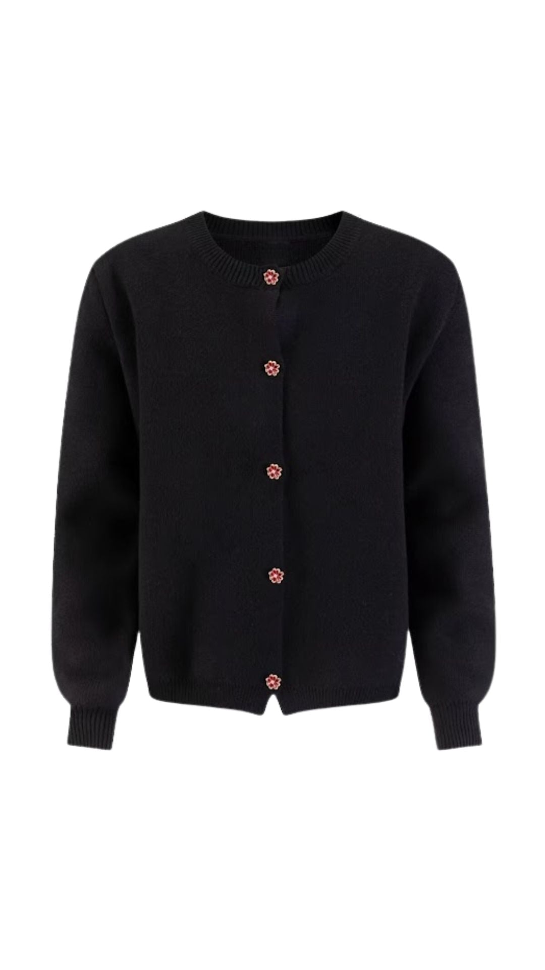 Strickjacke mit Rundhalsausschnitt und Knopfleiste für Damen