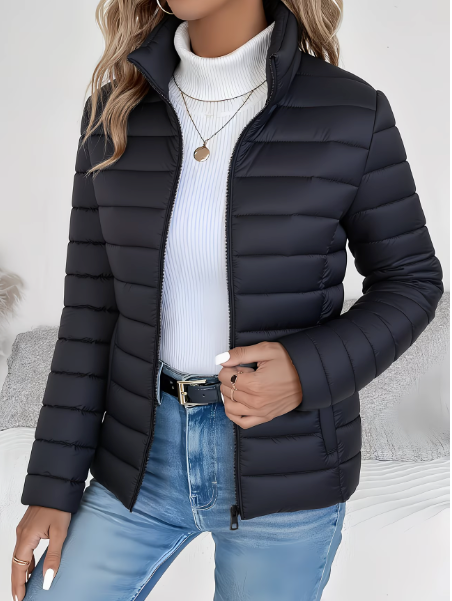 Steppjacke Damen atmungsaktiv, tailliert mit Stehkragen
