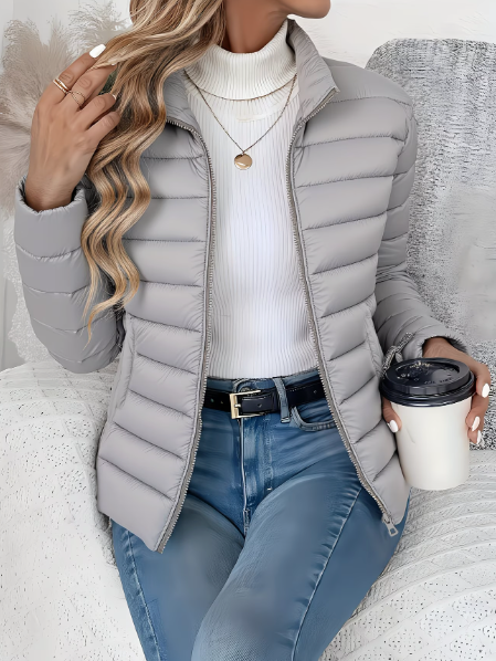 Steppjacke Damen atmungsaktiv, tailliert mit Stehkragen