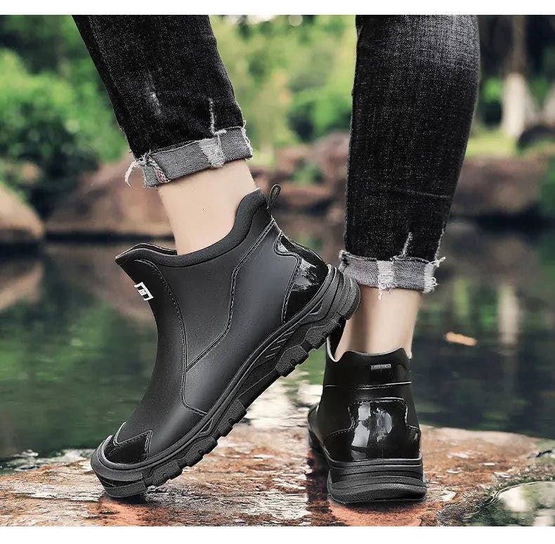 Stiefel Herren aus Leder mit Profilsohle, klassischer Schnitt