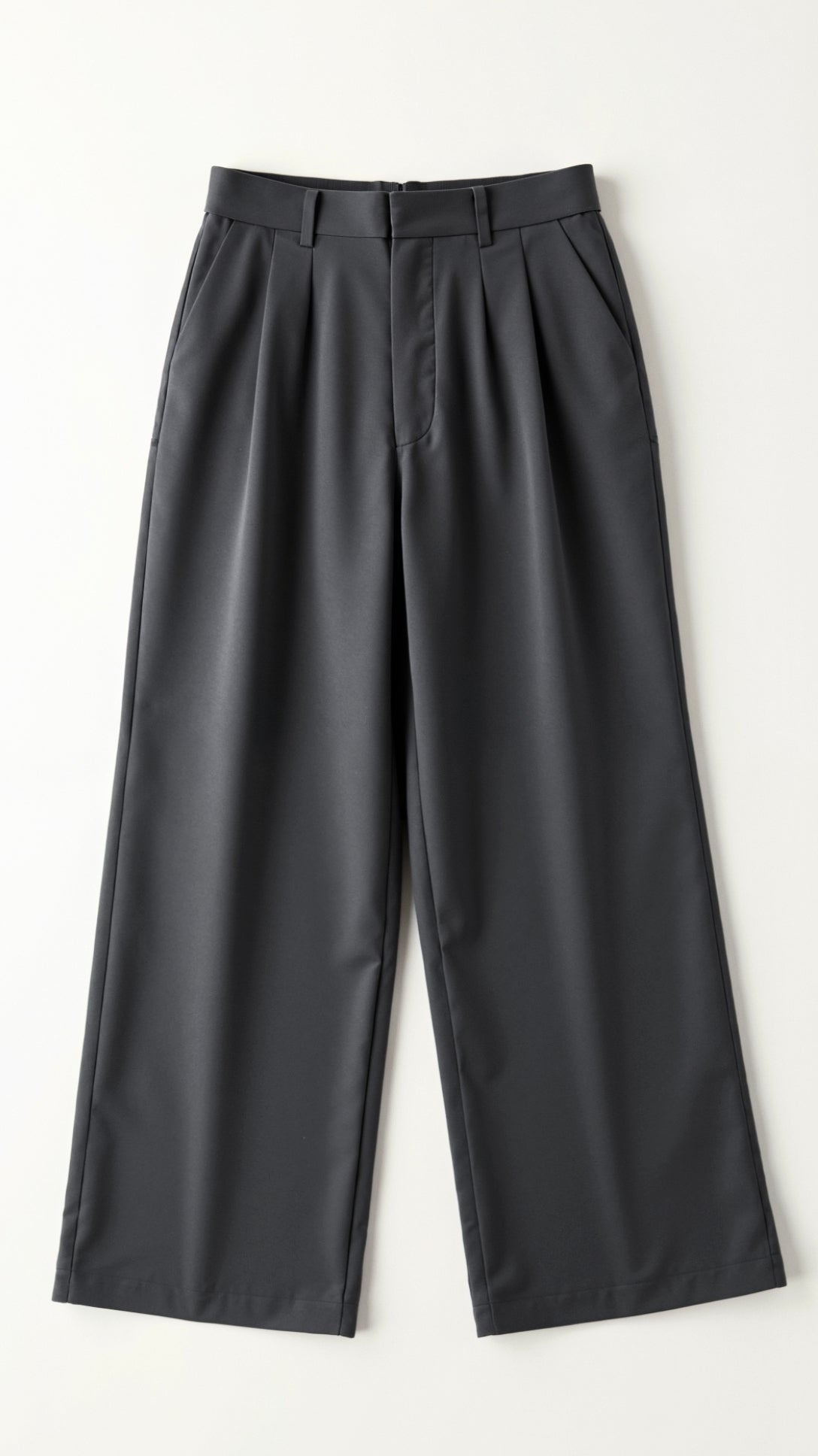 Stoffhose Damen hochtailliert mit weitem Bein und Bundfalten