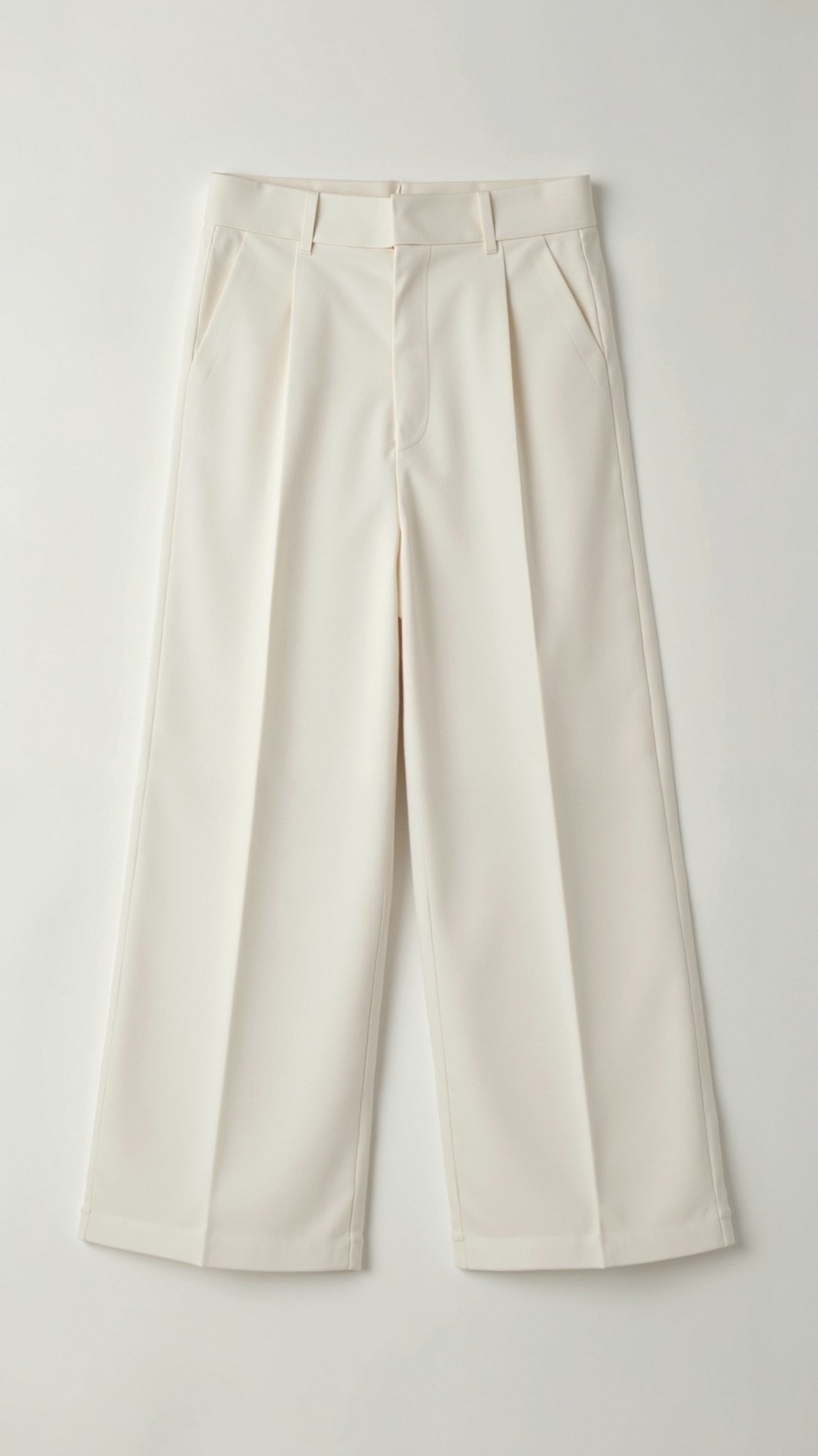 Stoffhose Damen hochtailliert mit weitem Bein und Bundfalten