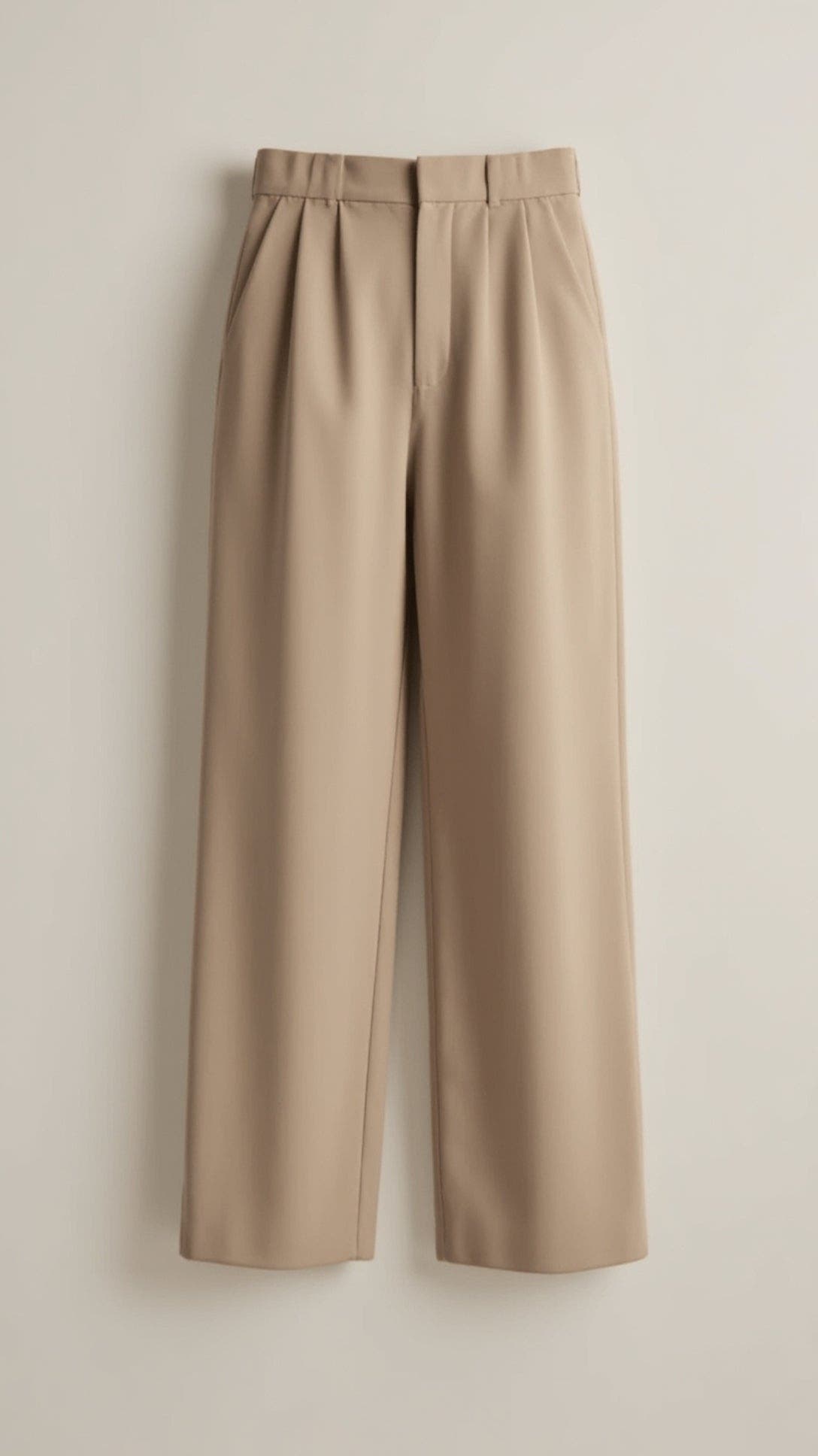 Stoffhose Damen hochtailliert mit weitem Bein und Bundfalten