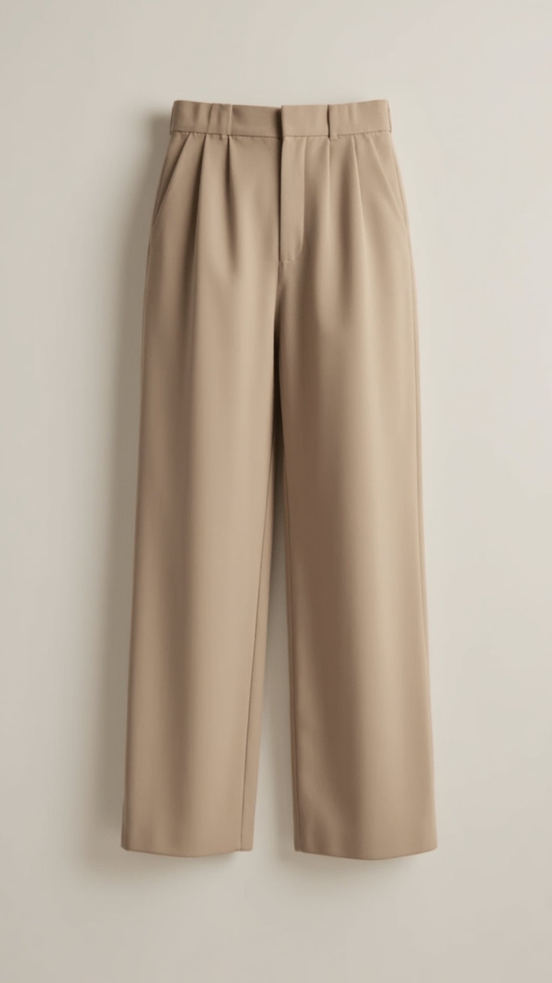 Stoffhose Damen hochtailliert mit weitem Bein und Bundfalten