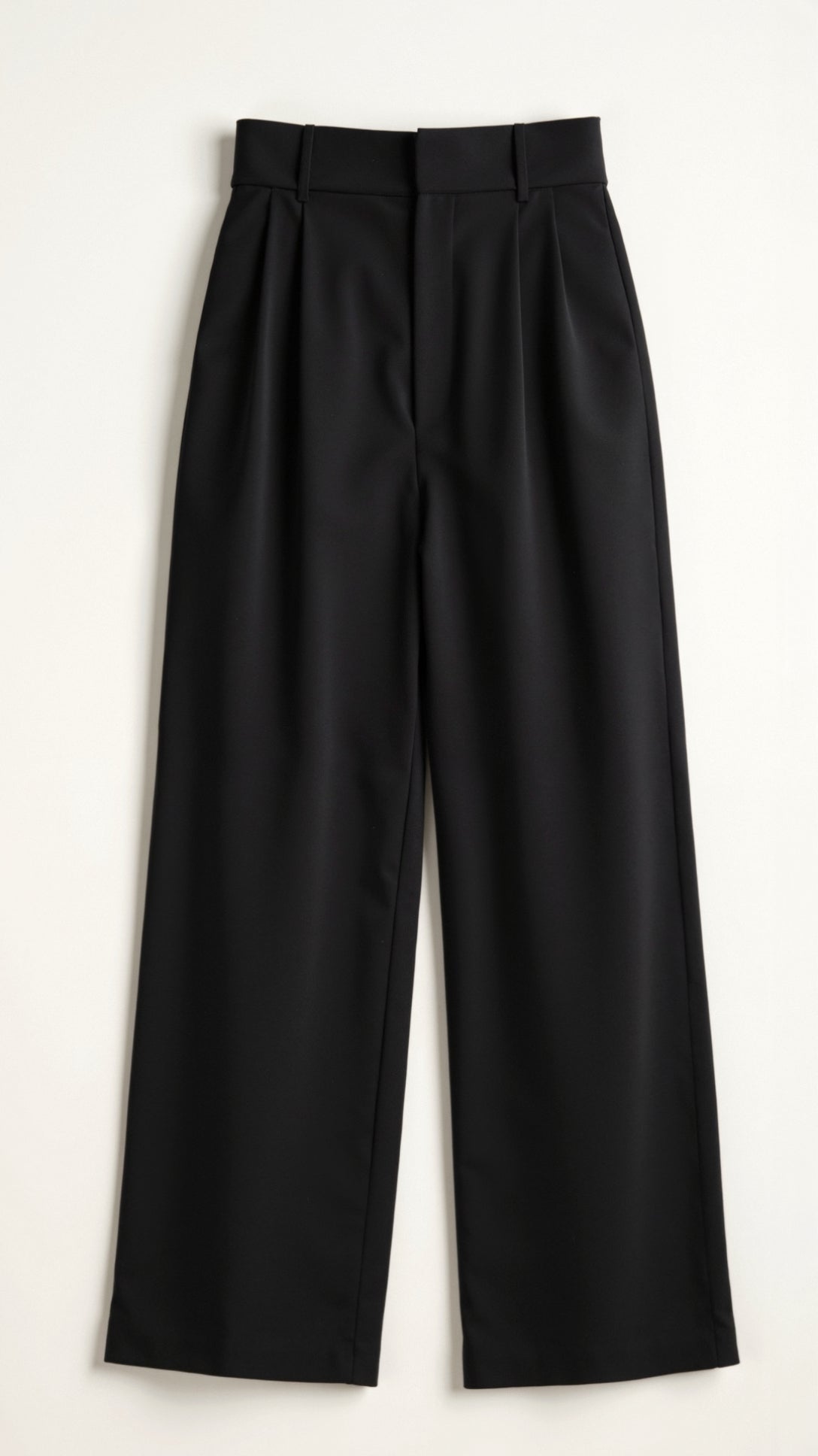Stoffhose Damen hochtailliert mit weitem Bein und Bundfalten