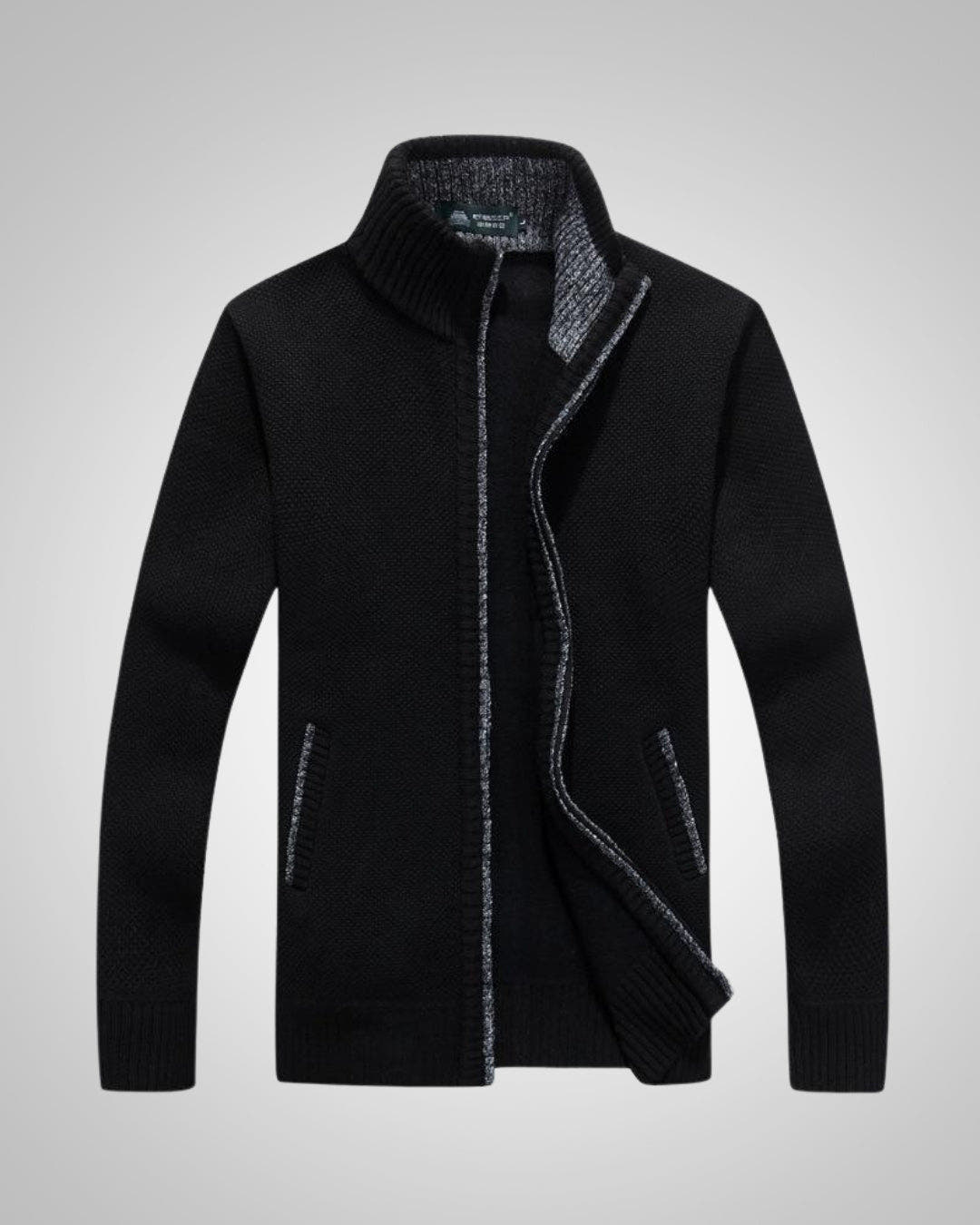 Strickjacke Herren aus Fleece, gerader Schnitt mit Reissverschluss
