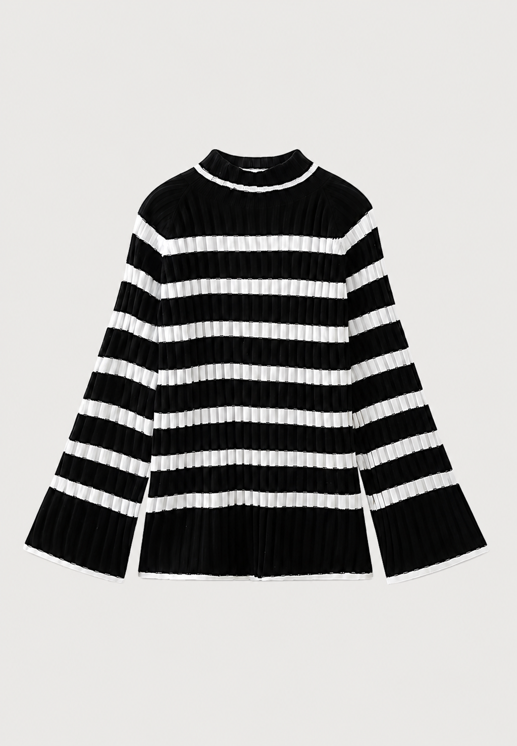 Strickkleid Damen kurz und locker mit Rollkragen, gestreift