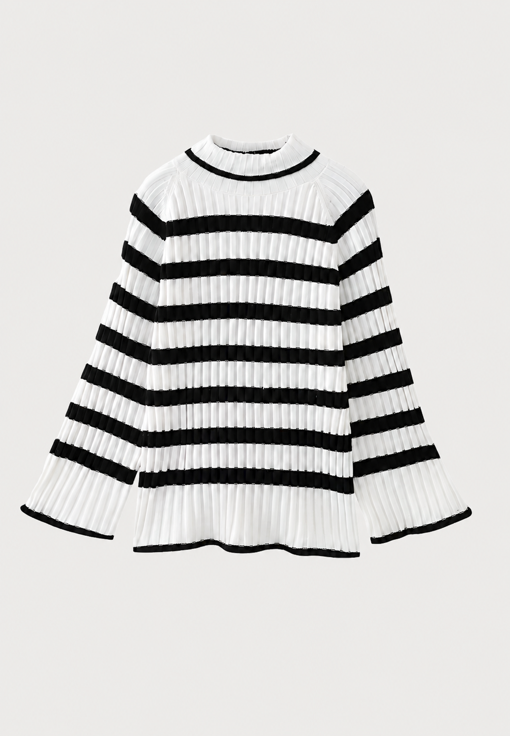Strickkleid Damen kurz und locker mit Rollkragen, gestreift