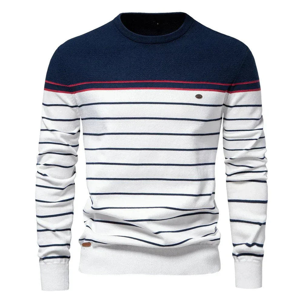 Strickpullover Herren aus Baumwolle mit Rundhalsausschnitt