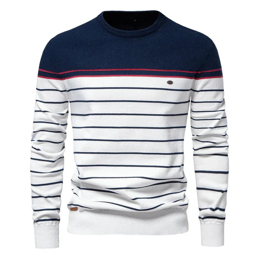 Strickpullover Herren aus Baumwolle mit Rundhalsausschnitt