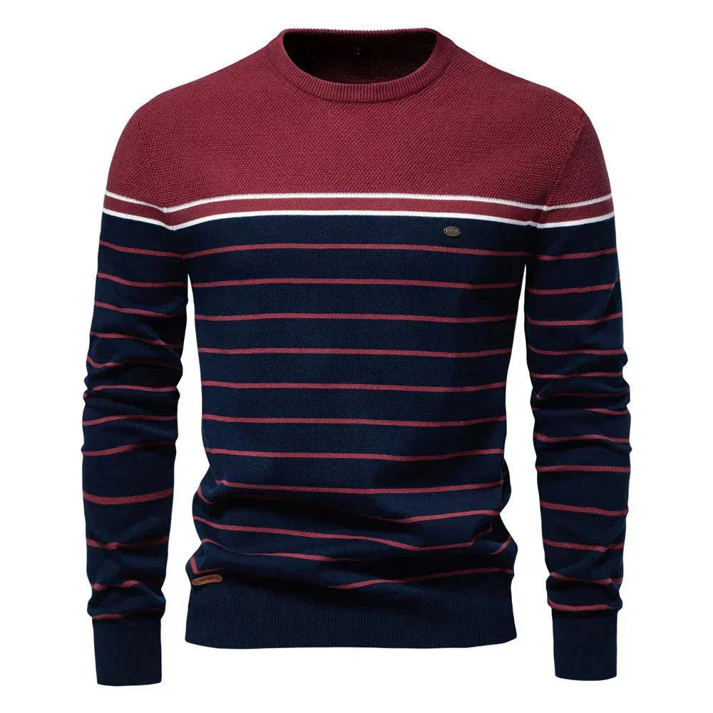 Strickpullover Herren aus Baumwolle mit Rundhalsausschnitt