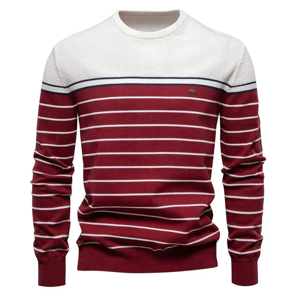 Strickpullover Herren aus Baumwolle mit Rundhalsausschnitt