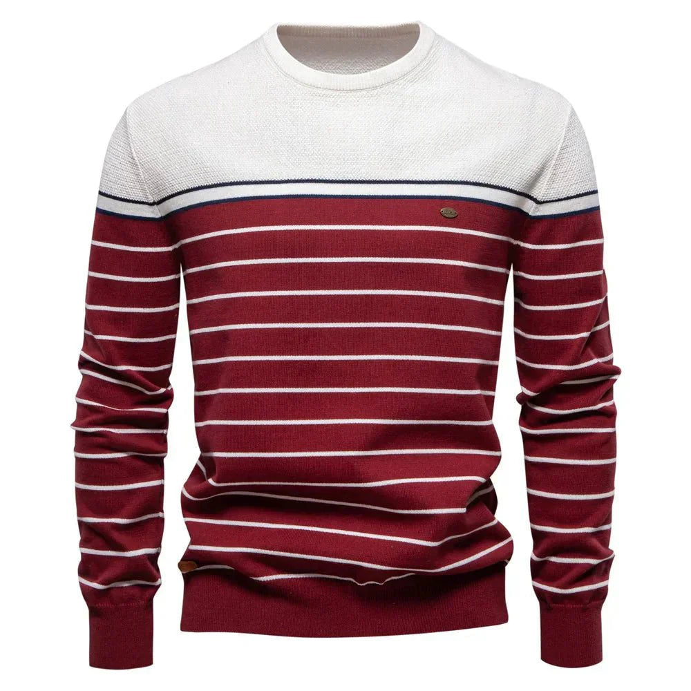 Strickpullover Herren aus Baumwolle mit Rundhalsausschnitt