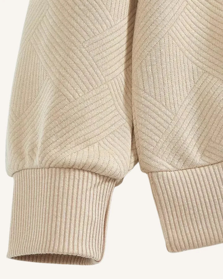 Strickpullover Herren in Strukturstrick mit Polokragen und Reissverschluss