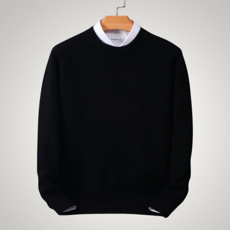 Strickpullover Herren mit Rundhalsausschnitt, normale Passform