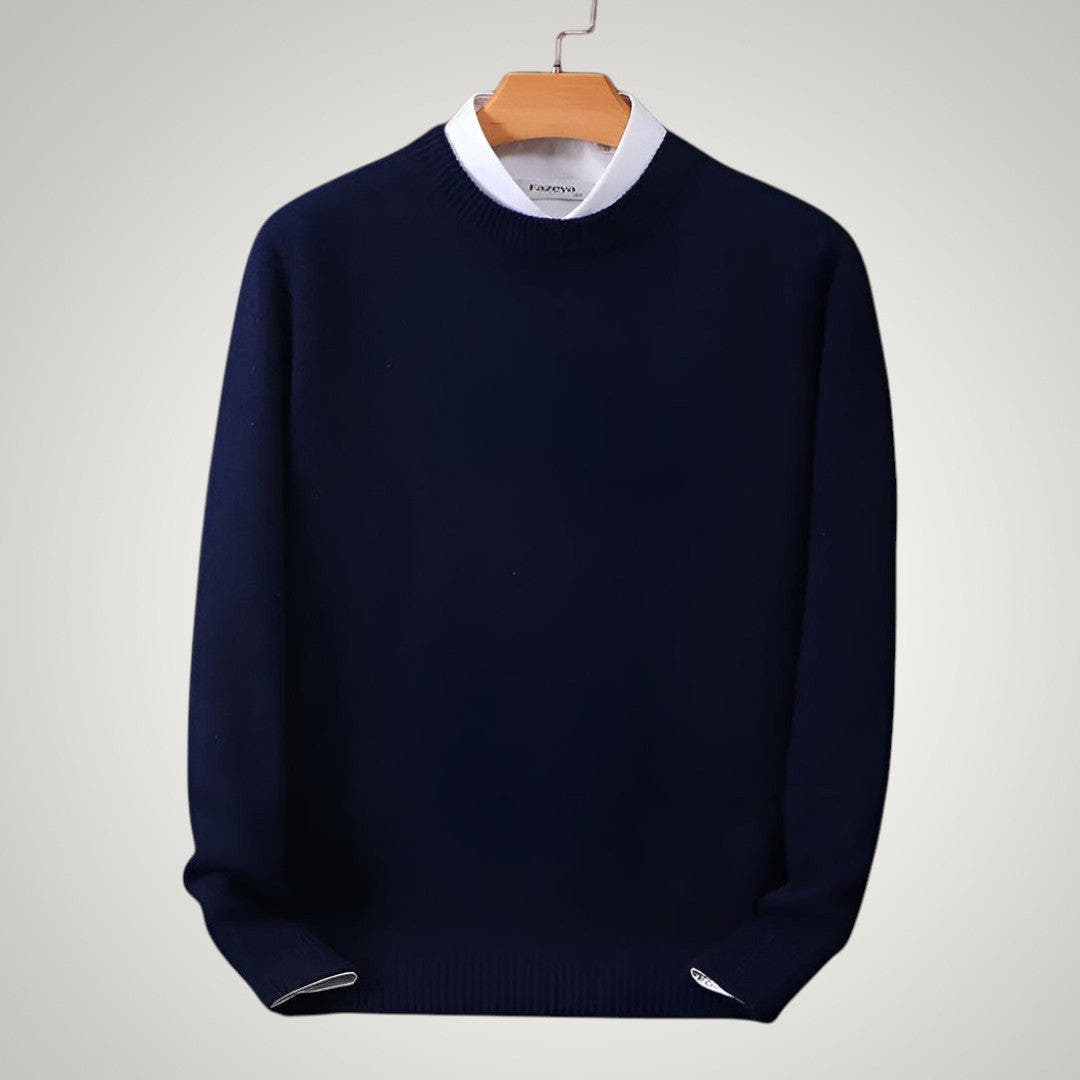 Strickpullover Herren mit Rundhalsausschnitt, normale Passform