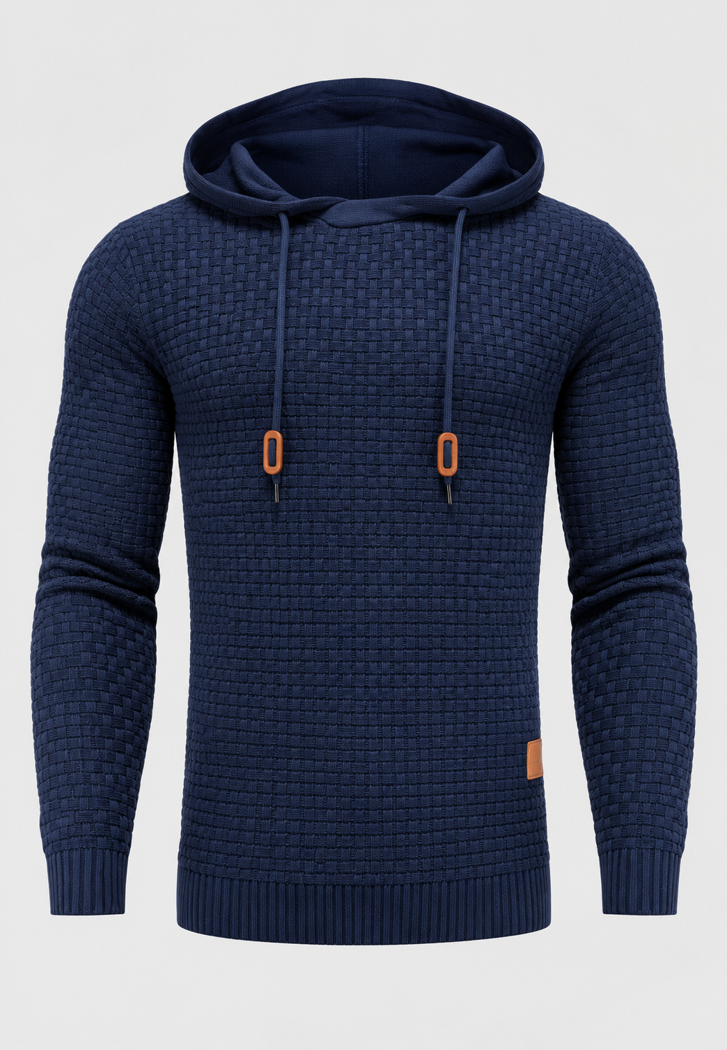 Strickpullover Herren mit verstellbarer Kapuze, leicht tailliert