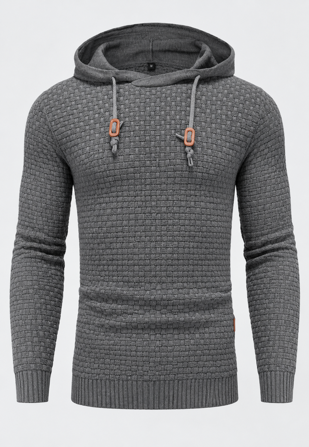 Strickpullover Herren mit verstellbarer Kapuze, leicht tailliert