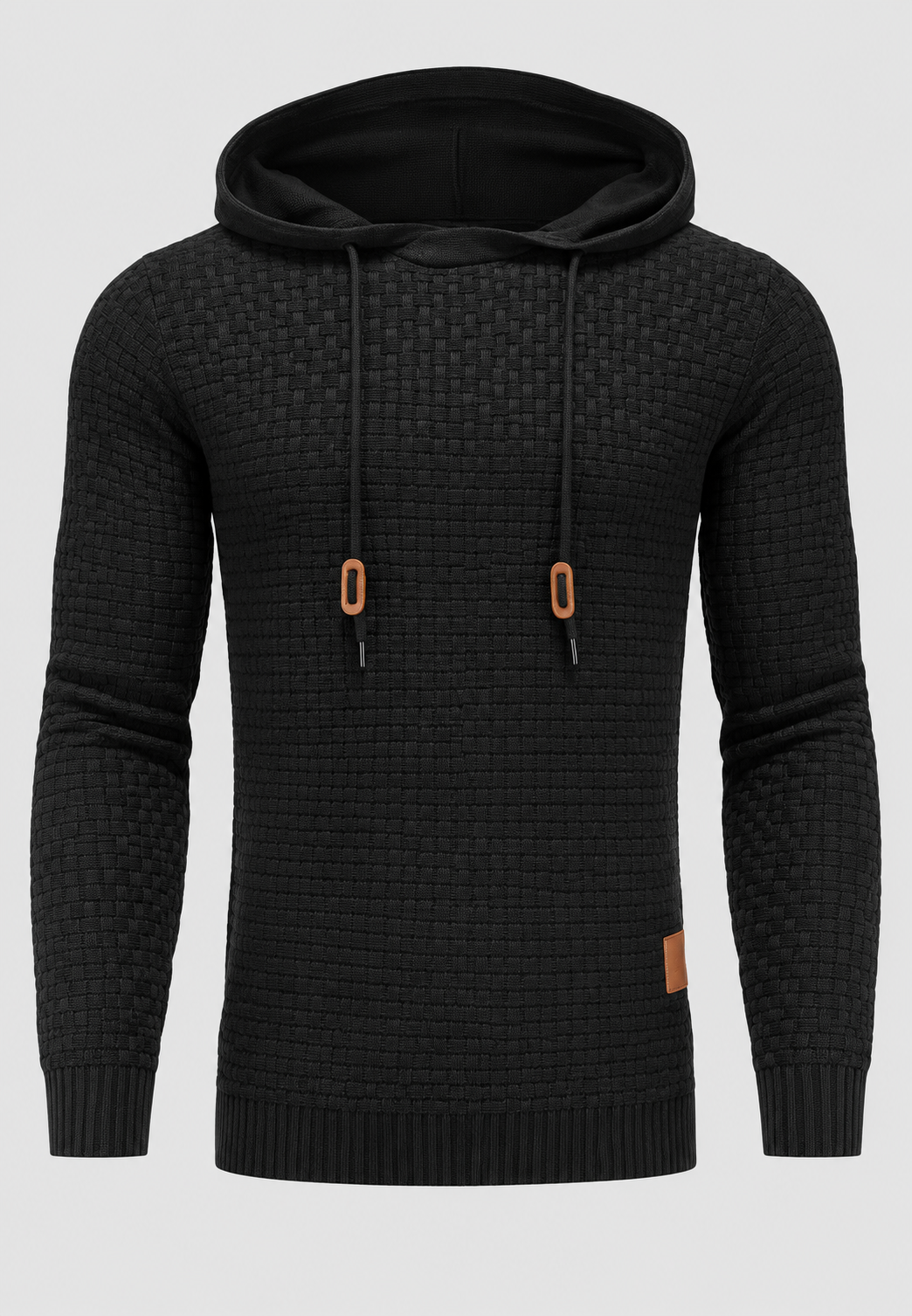Strickpullover Herren mit verstellbarer Kapuze, leicht tailliert