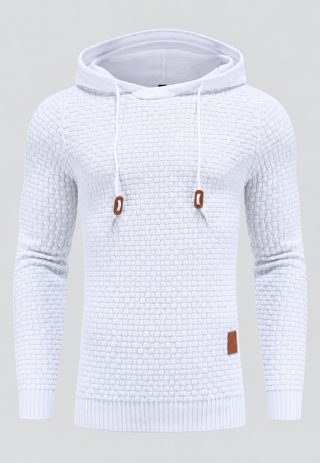 Strickpullover Herren mit verstellbarer Kapuze, leicht tailliert