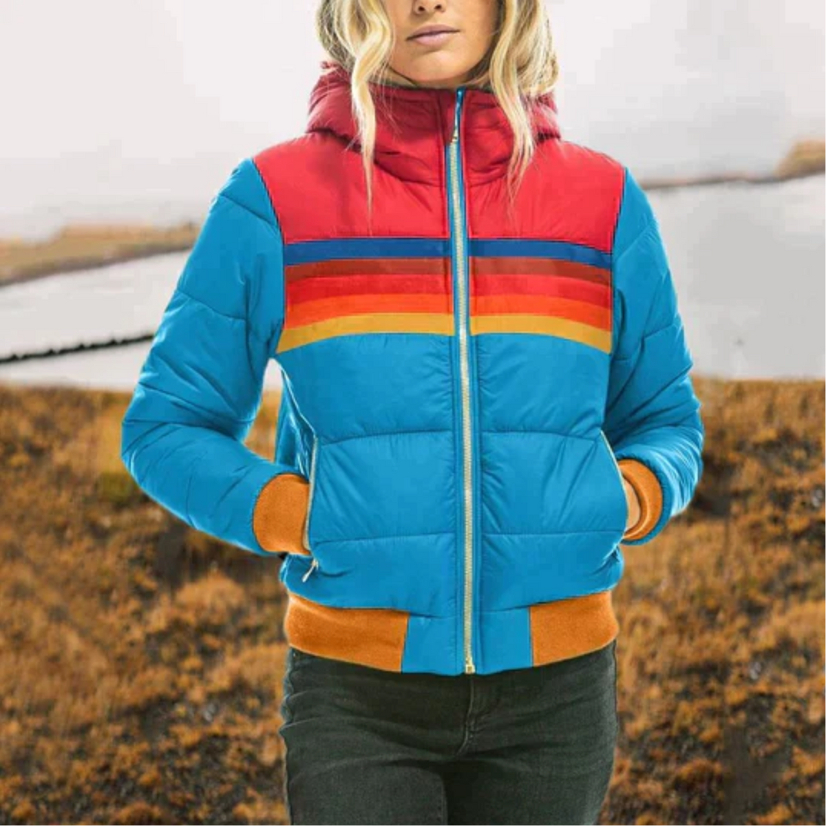 Teddyjacke Damen aus Plüsch, kurze Winterjacke mit Kapuze