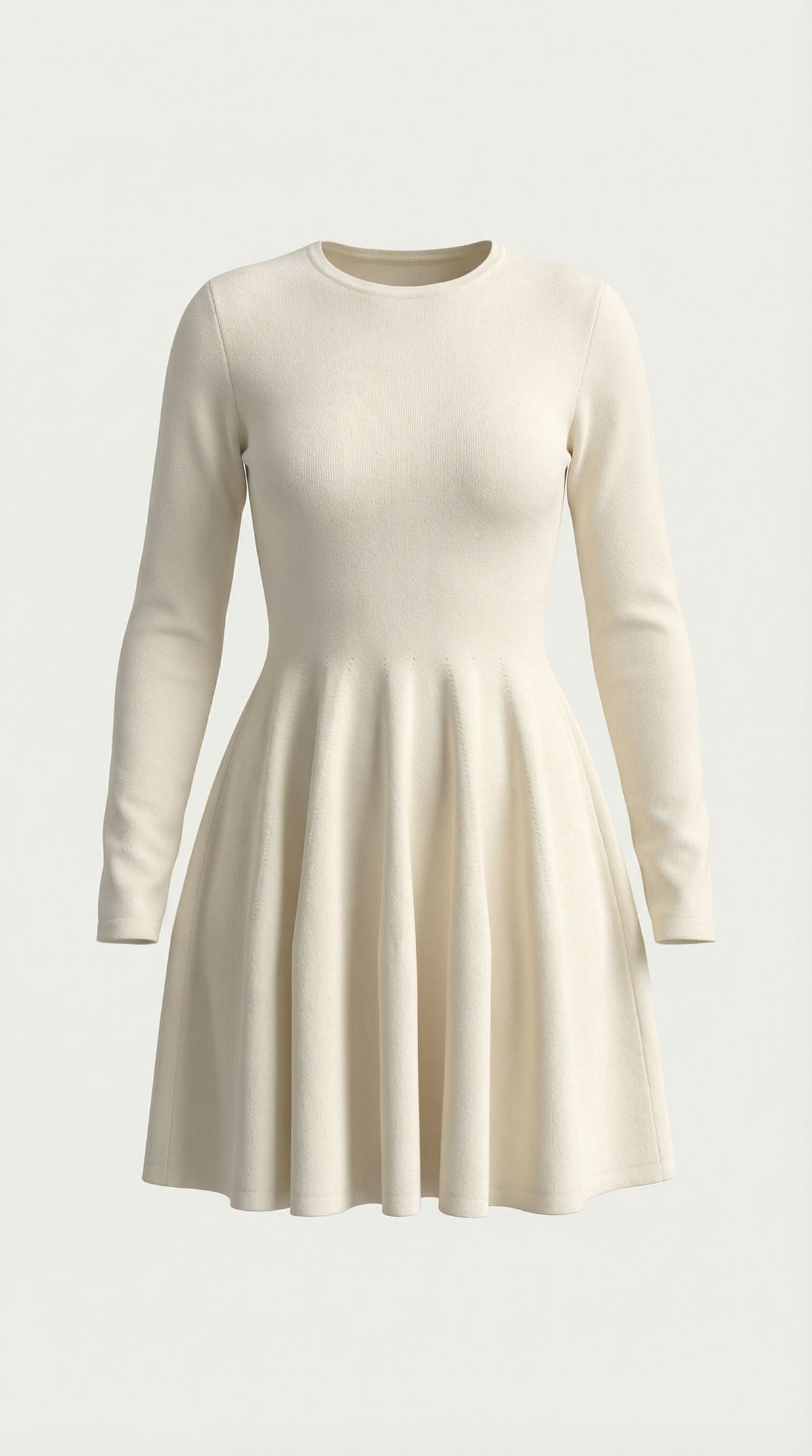 Kurzes Kleid mit Plisseerock und Rundhalsausschnitt für Damen