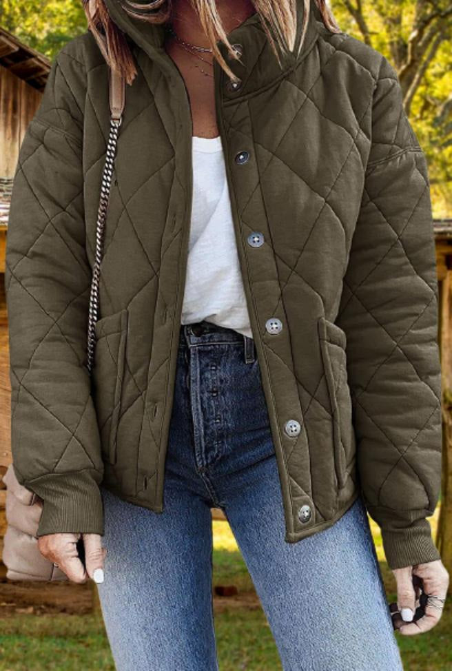 Steppjacke mit Rautensteppung und Fronttaschen