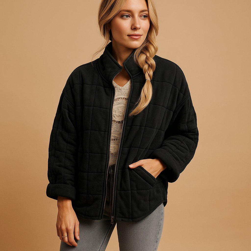Steppjacke mit Karosteppung und Seitentaschen