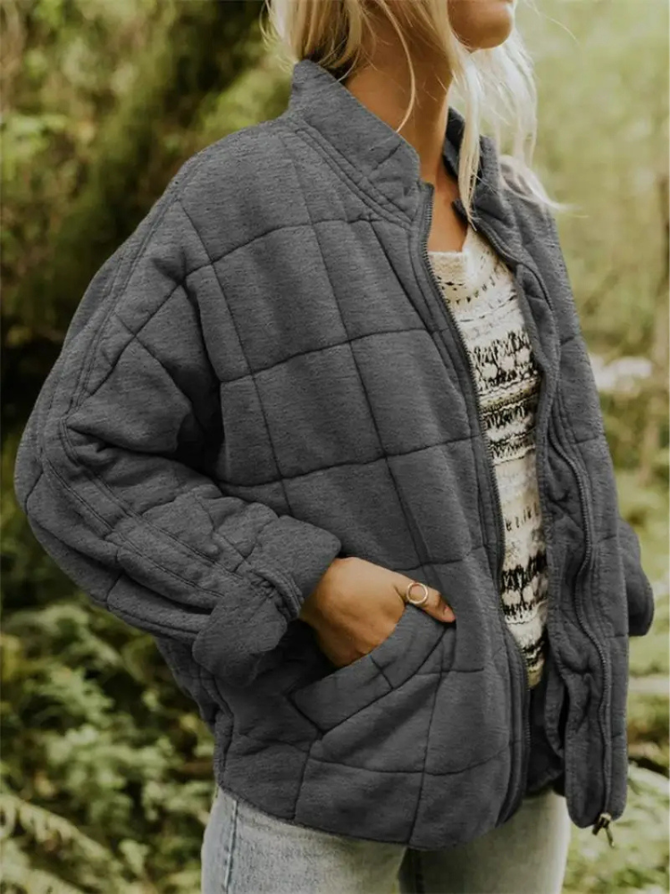 Winterjacke Damen gepolstert im Oversize-Schnitt mit Stehkragen
