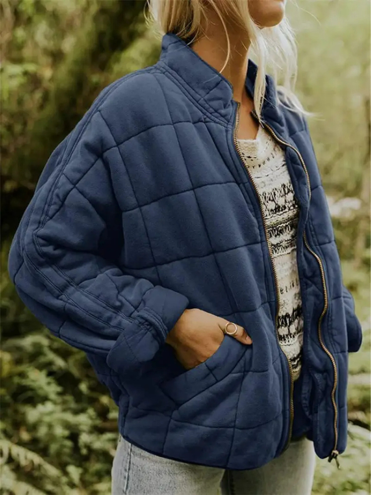 Winterjacke Damen gepolstert im Oversize-Schnitt mit Stehkragen