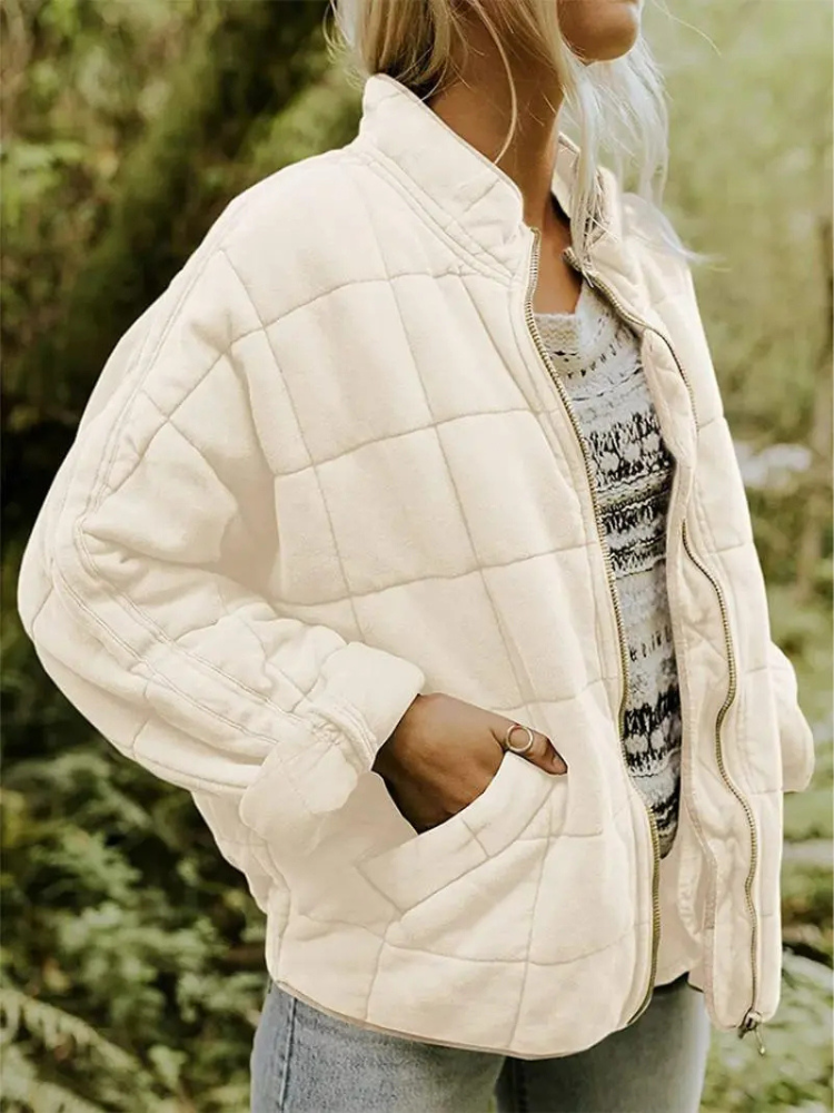 Winterjacke Damen gepolstert im Oversize-Schnitt mit Stehkragen