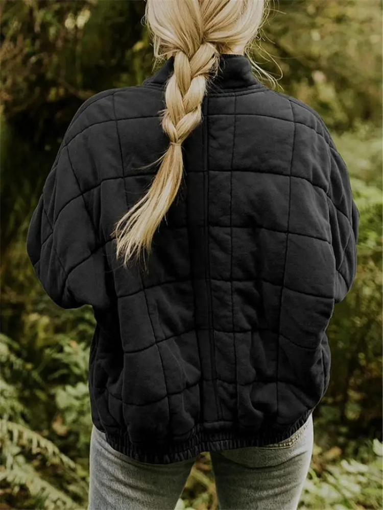 Winterjacke Damen gepolstert im Oversize-Schnitt mit Stehkragen