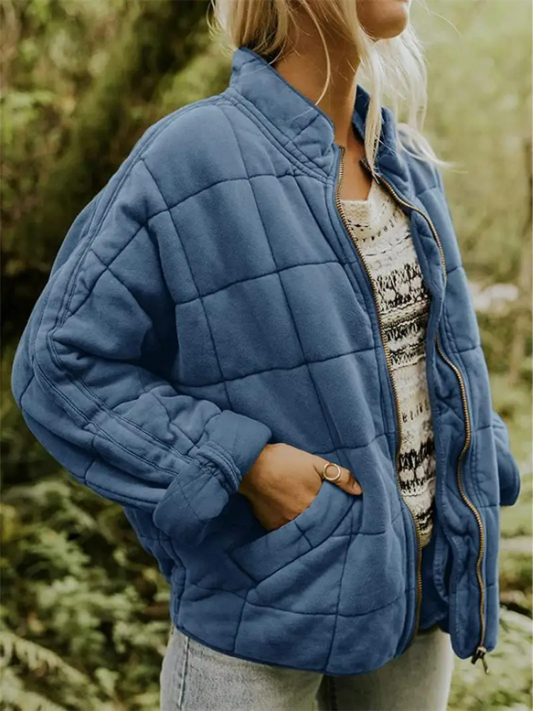 Winterjacke Damen gepolstert im Oversize-Schnitt mit Stehkragen