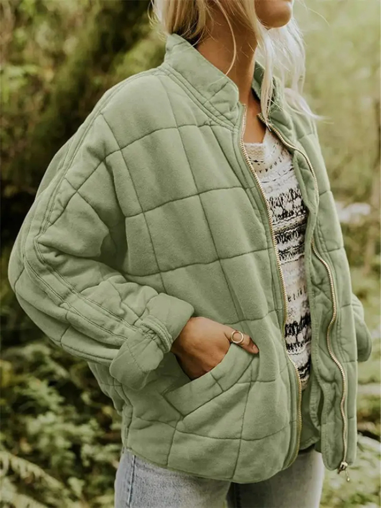 Winterjacke Damen gepolstert im Oversize-Schnitt mit Stehkragen