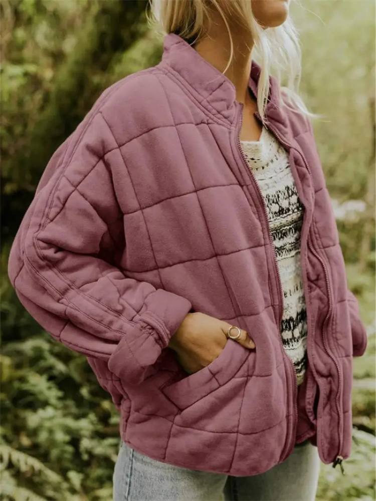 Winterjacke Damen gepolstert im Oversize-Schnitt mit Stehkragen