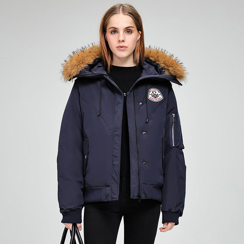 Winterjacke Damen gesteppt, warm gefüttert, kurz mit Kapuze