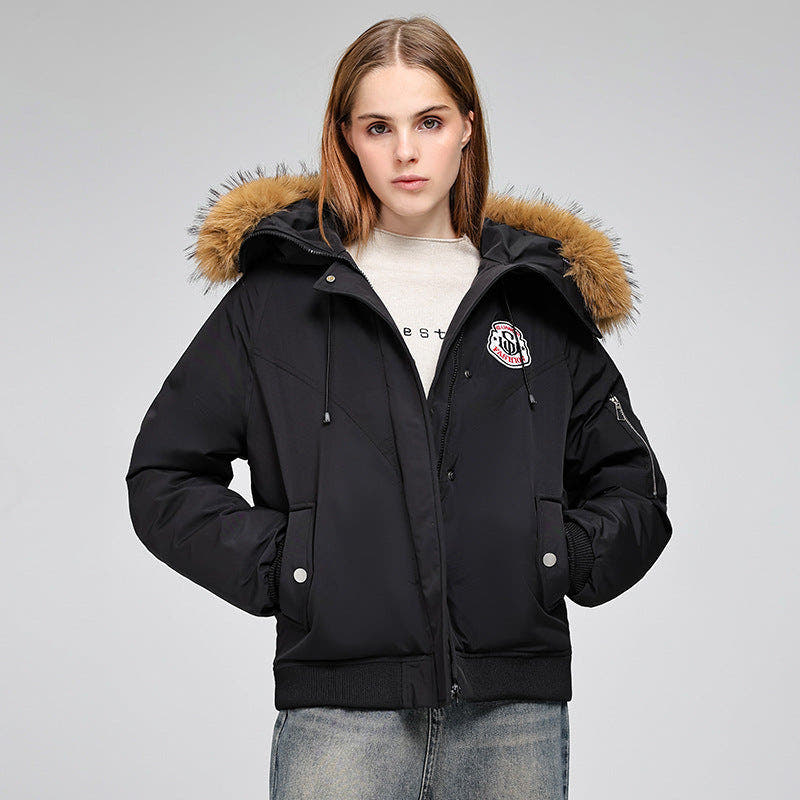 Winterjacke Damen gesteppt, warm gefüttert, kurz mit Kapuze