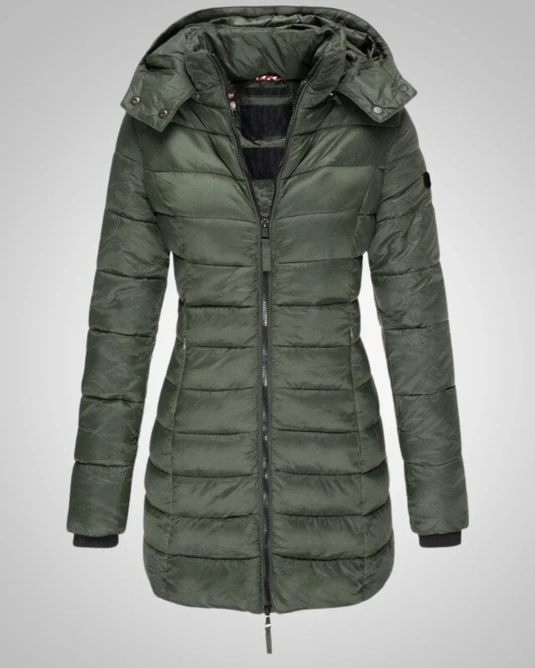 Winterjacke Damen mit Daunen, tailliert und abnehmbarer Kapuze
