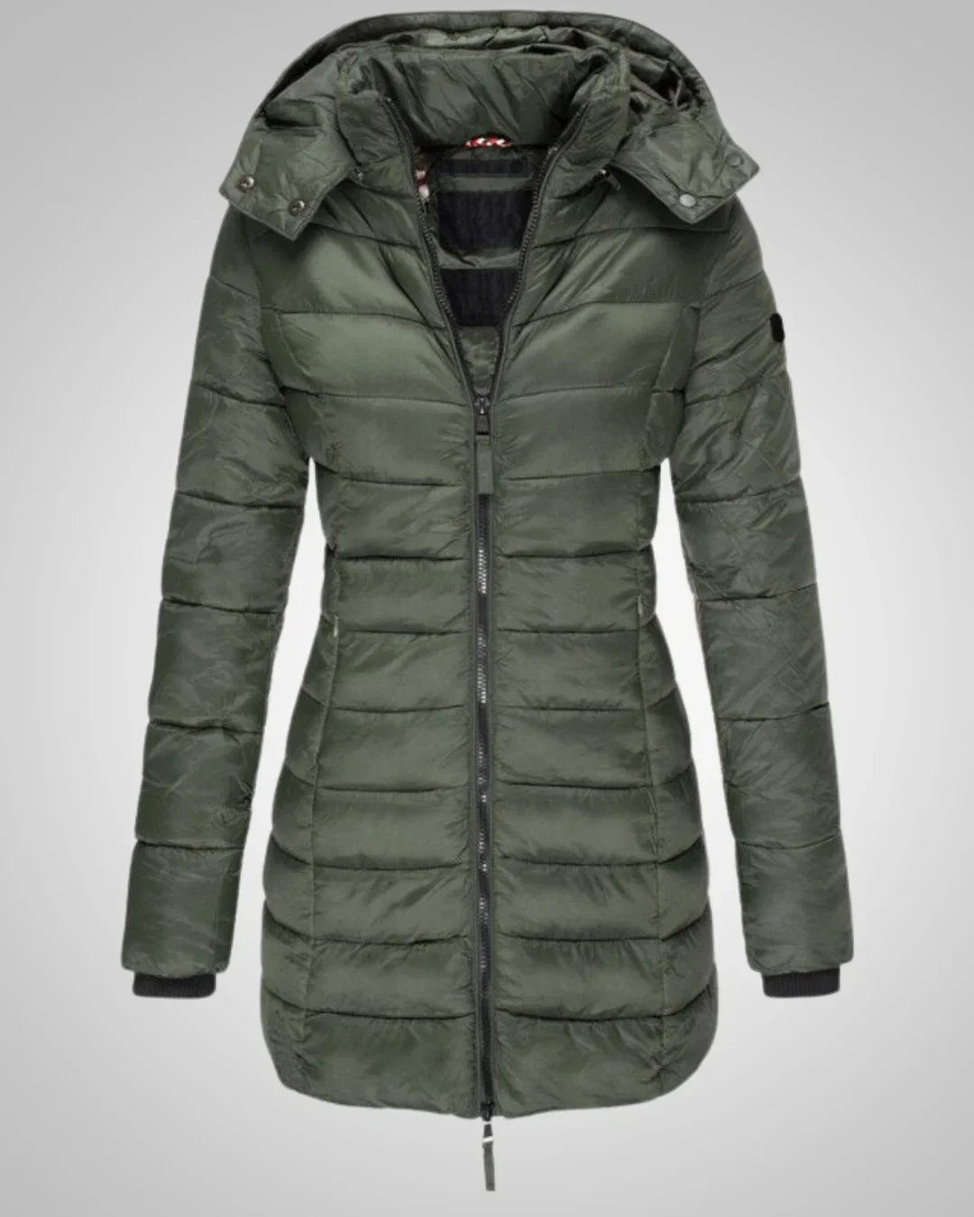 Winterjacke Damen mit Daunen, tailliert und abnehmbarer Kapuze