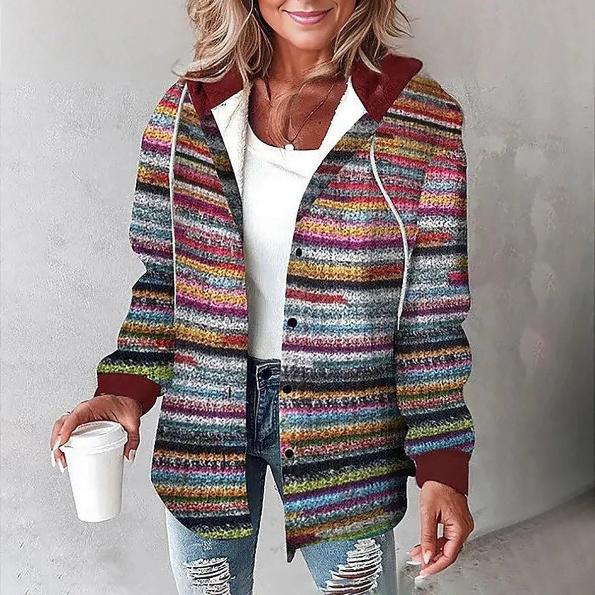 Winterjacke Damen warm im Oversize-Schnitt mit Kapuze