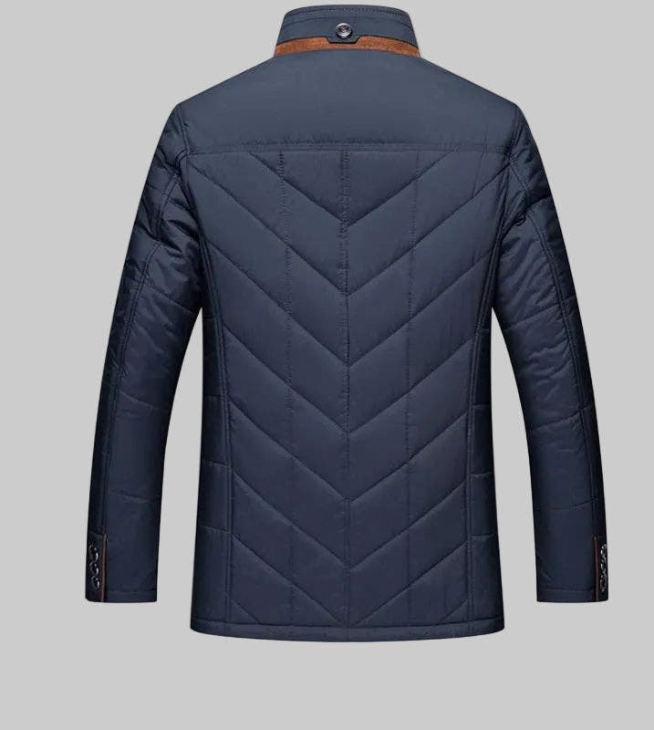 Winterjacke Herren gesteppt und wattiert mit Kunstpelz-Stehkragen