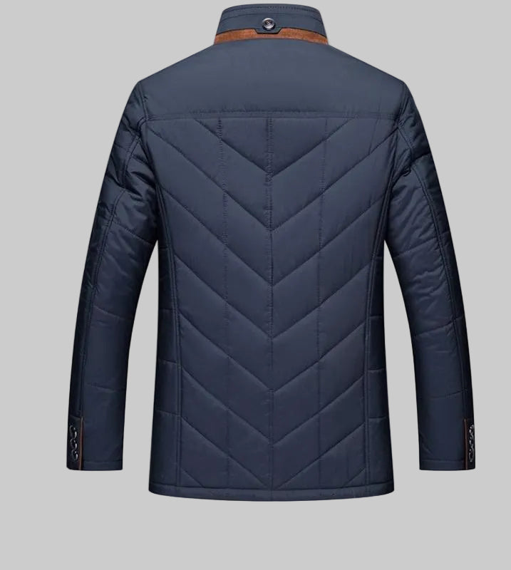 Winterjacke Herren gesteppt und wattiert mit Kunstpelz-Stehkragen