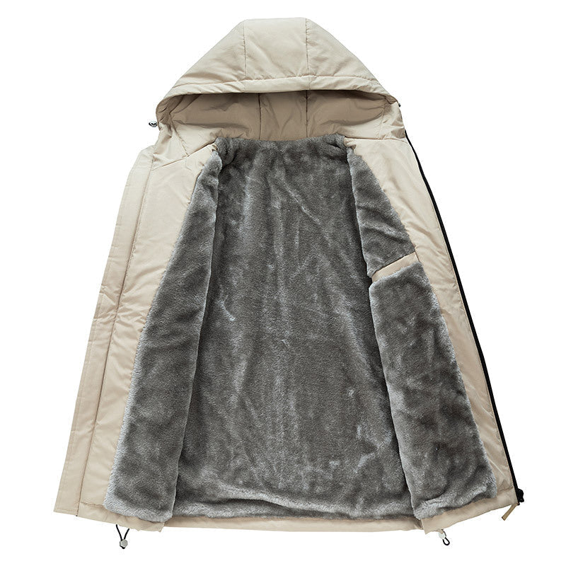 Winterjacke Herren leicht mit flauschigem Innenfutter und Kapuze