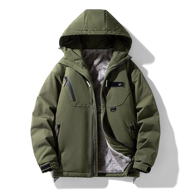 Winterjacke Herren leicht mit flauschigem Innenfutter und Kapuze