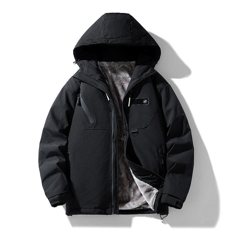 Winterjacke Herren leicht mit flauschigem Innenfutter und Kapuze