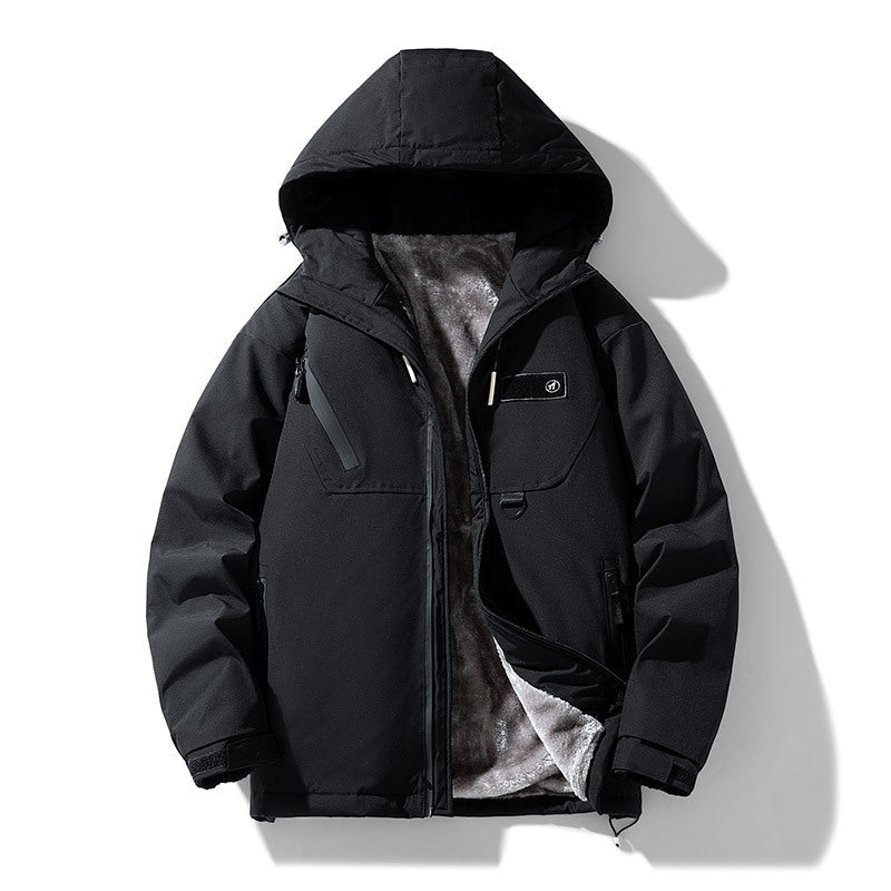 Winterjacke Herren leicht mit flauschigem Innenfutter und Kapuze