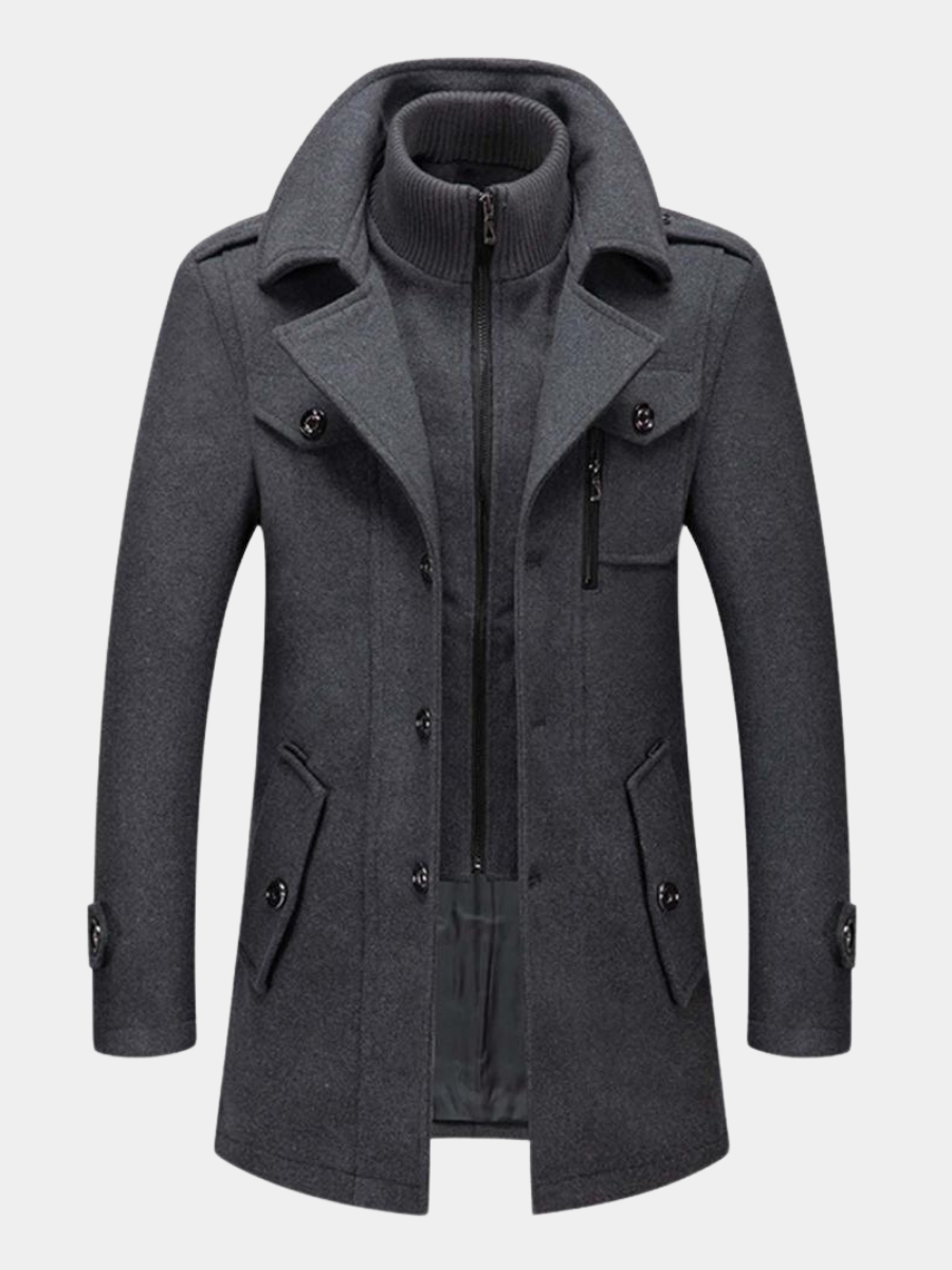 Winterjacke Herren warm und oberschenkellang mit Reverskragen