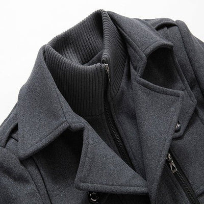 Winterjacke Herren warm und oberschenkellang mit Reverskragen