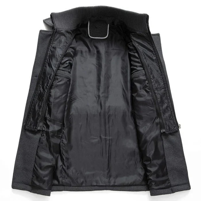 Winterjacke Herren warm und oberschenkellang mit Reverskragen
