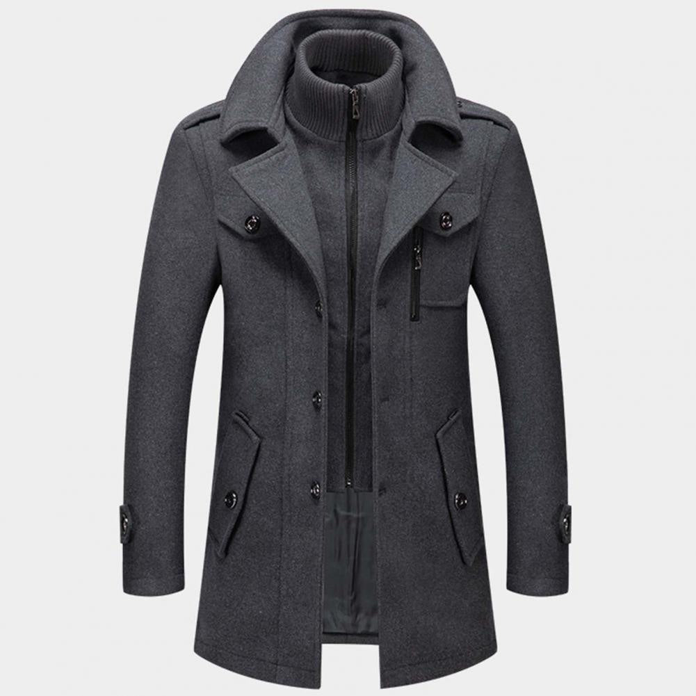 Winterjacke Herren warm und oberschenkellang mit Reverskragen